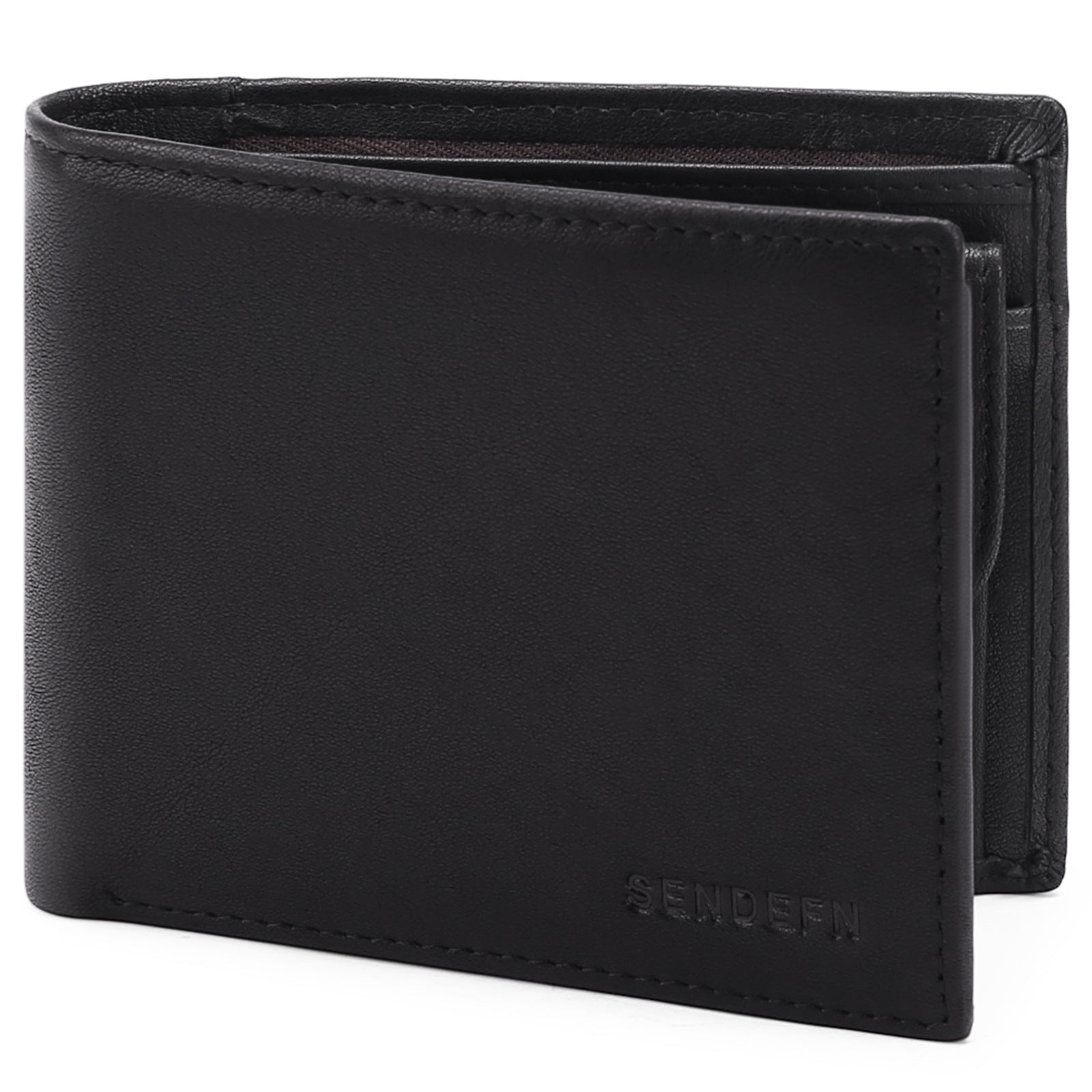 Men’s Genuine Leather Trifold Wallet with RFID Blocking & Coin Pocket