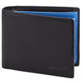 Men’s Black & Navy Leather Trifold Wallet – RFID Blocking & Coin Pocket