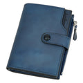 GOUNNU Men’s Leather Tri-Fold RFID Navy Wallet