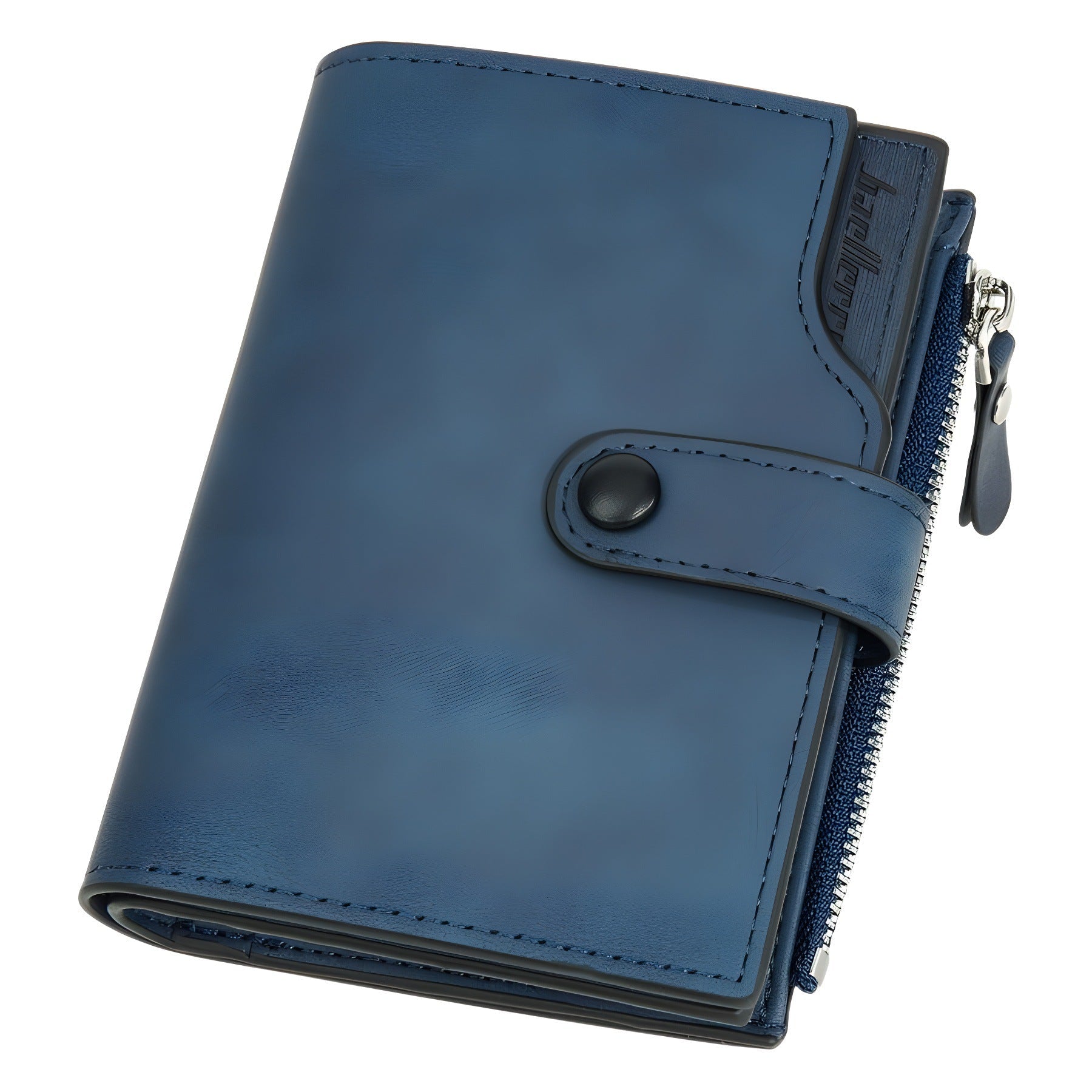 GOUNNU Men’s Leather Tri-Fold RFID Navy Wallet
