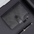 GOUNNU Men’s Leather Tri-Fold RFID Black Wallet