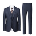 Men's 3-Piece Dark Blue Texture Suit Set
