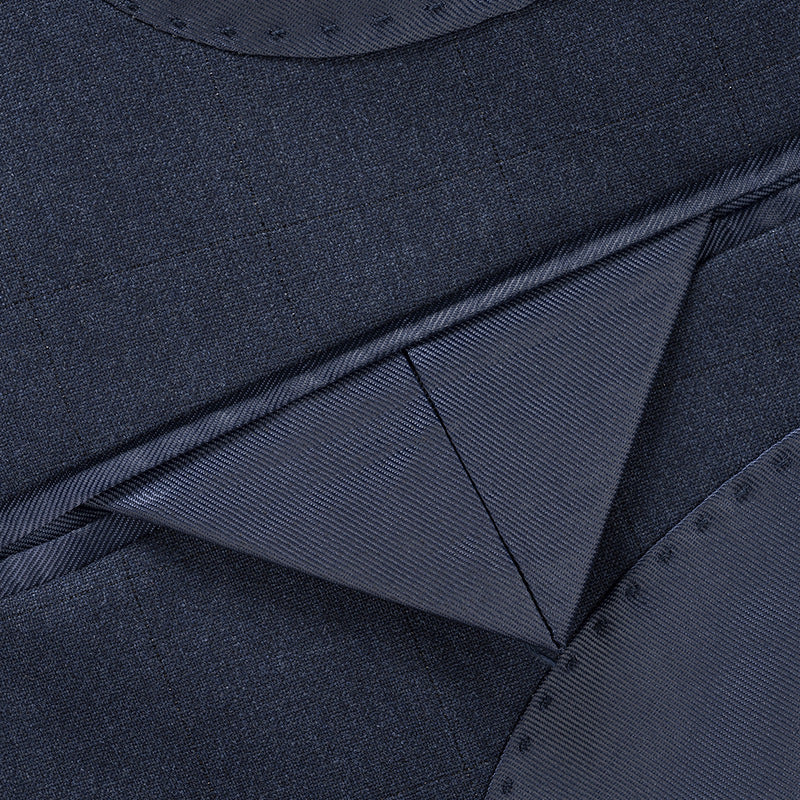 Men's 3-Piece Dark Blue Texture Suit Set