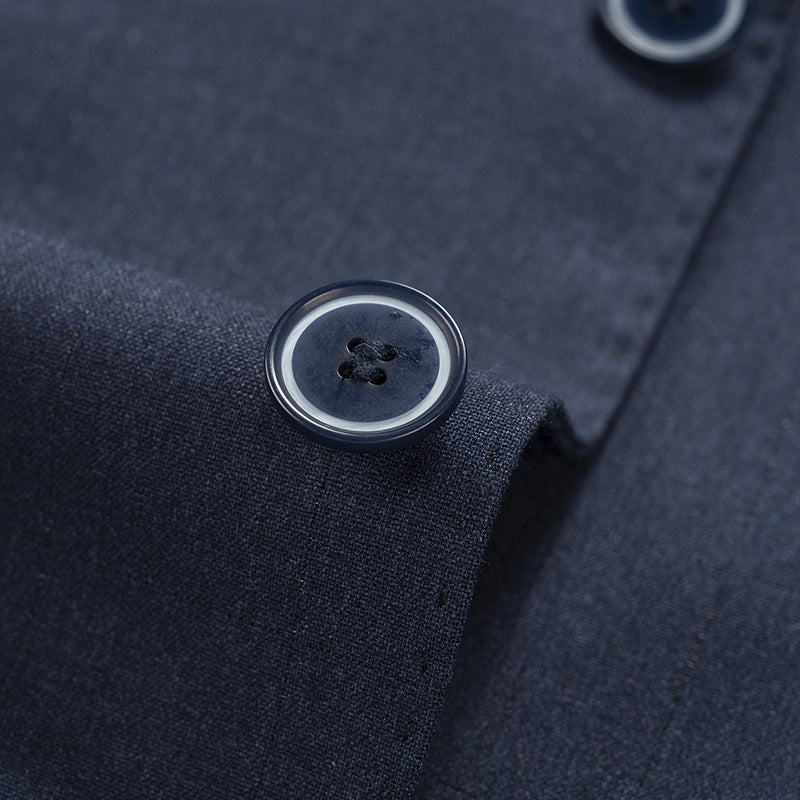 Men's 3-Piece Dark Blue Texture Suit Set