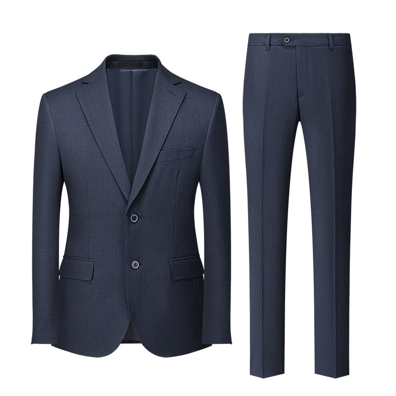 Men's 3-Piece Dark Blue Texture Suit Set