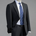 Men's Two-button Shadow Stripe Gray Dark 3-piece Suit
