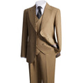 Men's 3-piece Barge Collar Brown Suit
