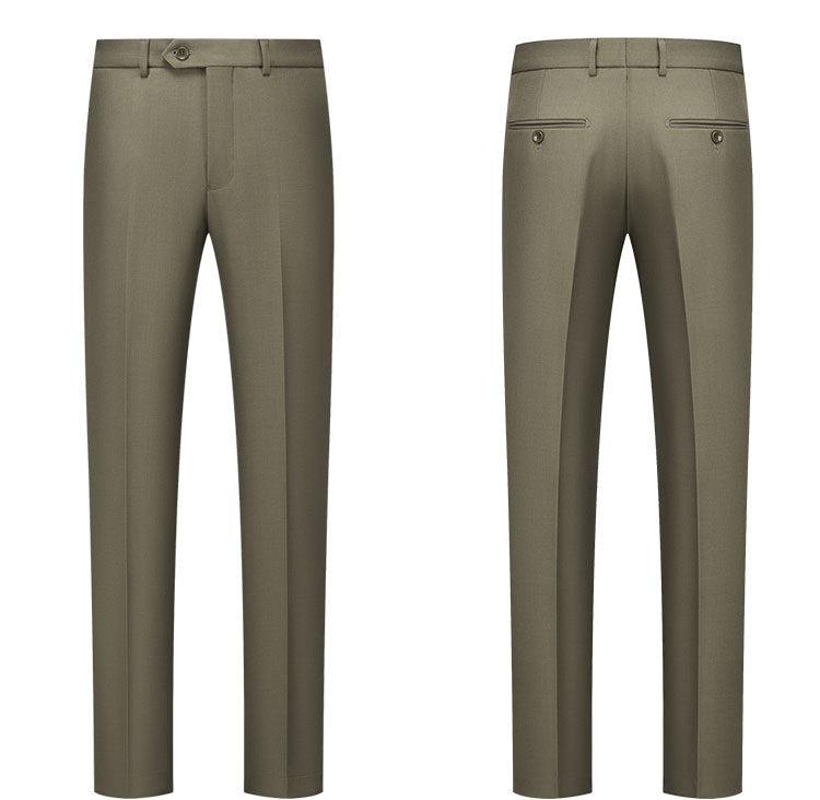 Men's 3-piece Barge Collar Olive Green Suit