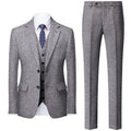 Men's 3-Piece Slim Fit Wool Blend Gray Suit