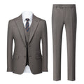 Men's Two-button Three-piece Dark Gray Texture Suit