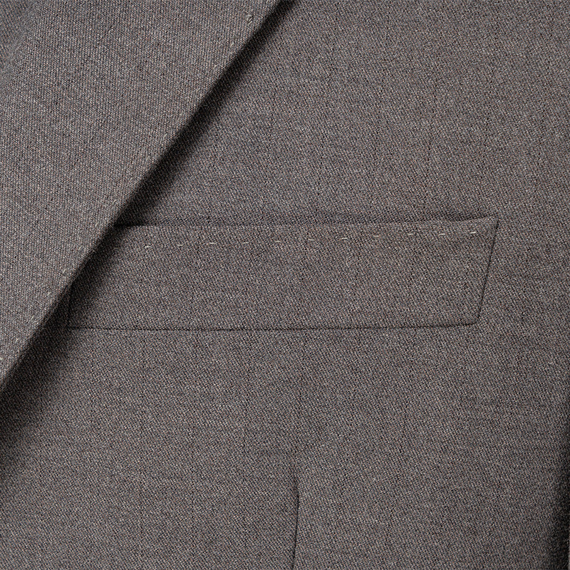 Men's Two-button Three-piece Dark Gray Texture Suit