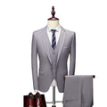 Men's 3-Piece One Button Stylish Gray Suit