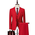 Men's 3-Piece Fashion One Button Red Suit