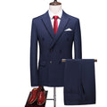Men’s 3-Piece Double-breasted Classic Business Navy Suit