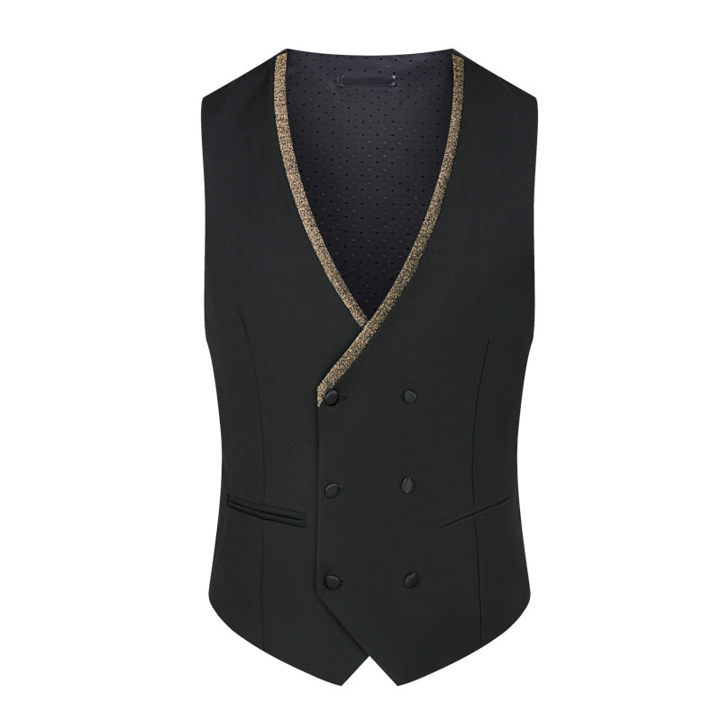 Men's 3-Piece Shawl Lapel Floral Jacquard Black Tuxedo