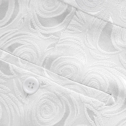 Men's Rose Embroidery White Pants