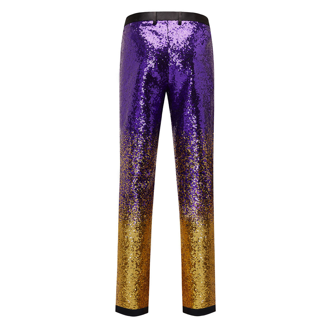 Men's Shiny Luxury Embroidery Pants Purple Gold