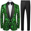 Men's Sequin Jacket Green Falling Stars