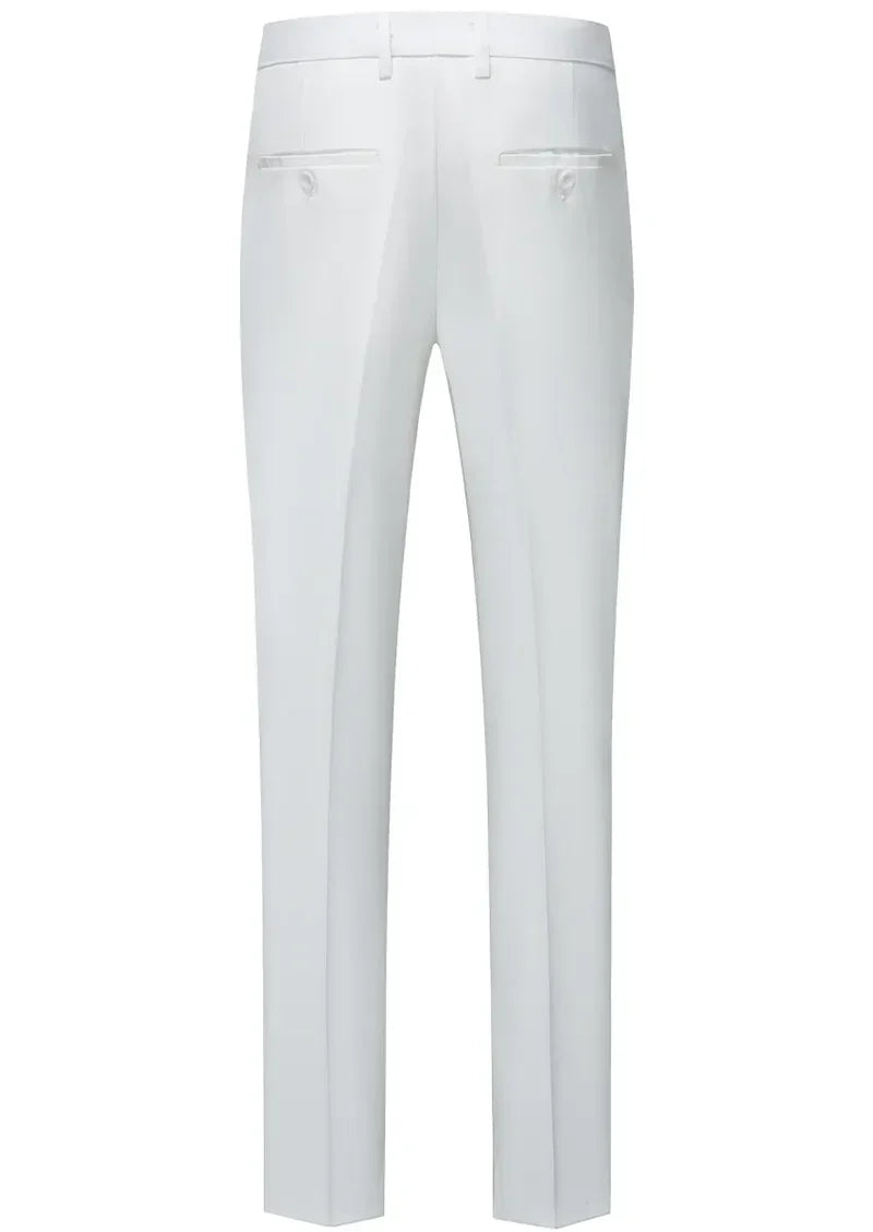 Men's 2-Piece British Style Graffiti Print White Jacket