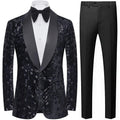 Men's Sequin Falling Stars Black Jacket