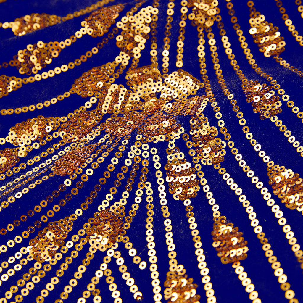 Men's Sequin Blue Jacket Golden Falling Stars