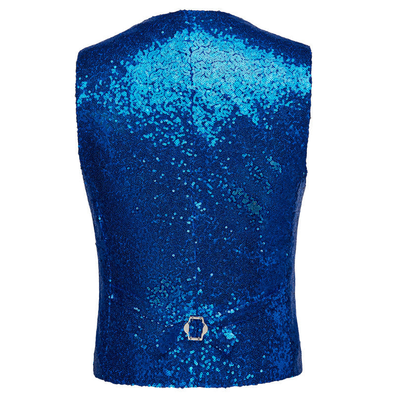 Men's Sequin Fashion Vest Blue