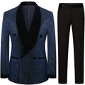 Men's 2-Piece Starry Navy Blue Smoking Suit