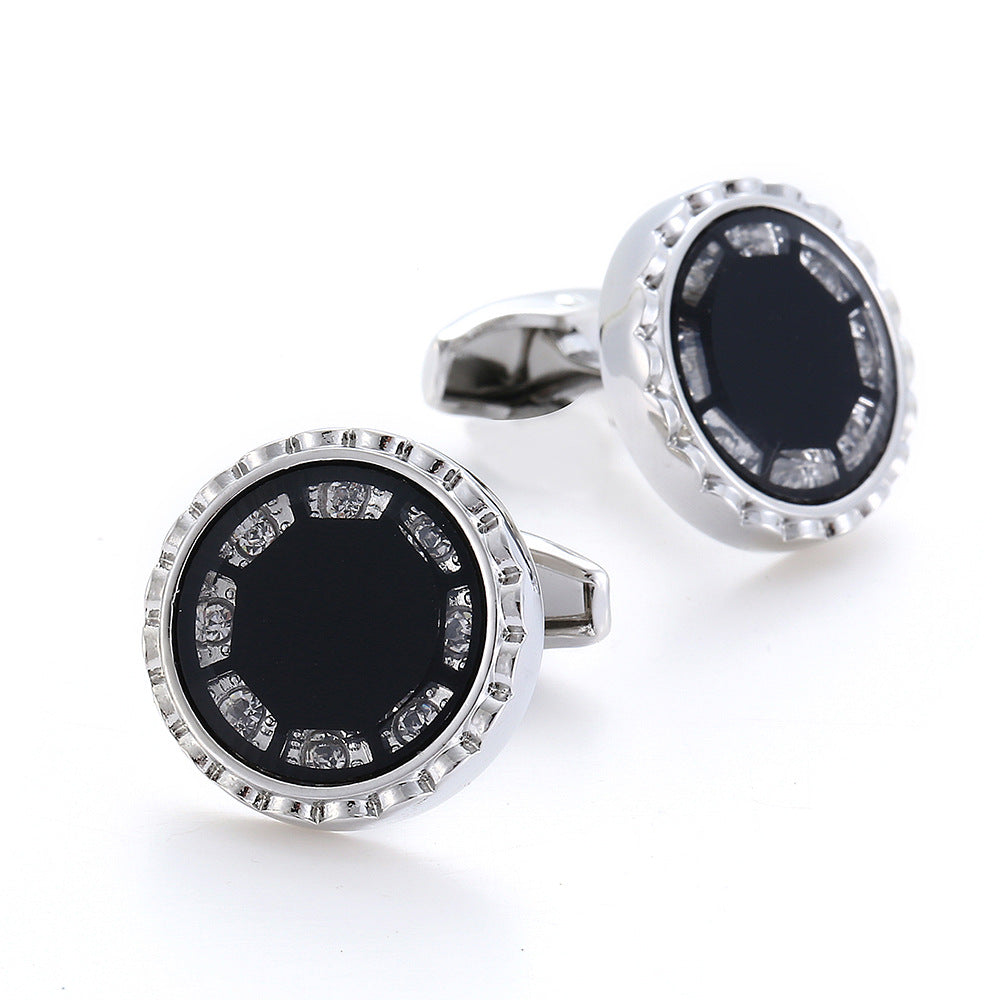 Round Inset French Cufflinks