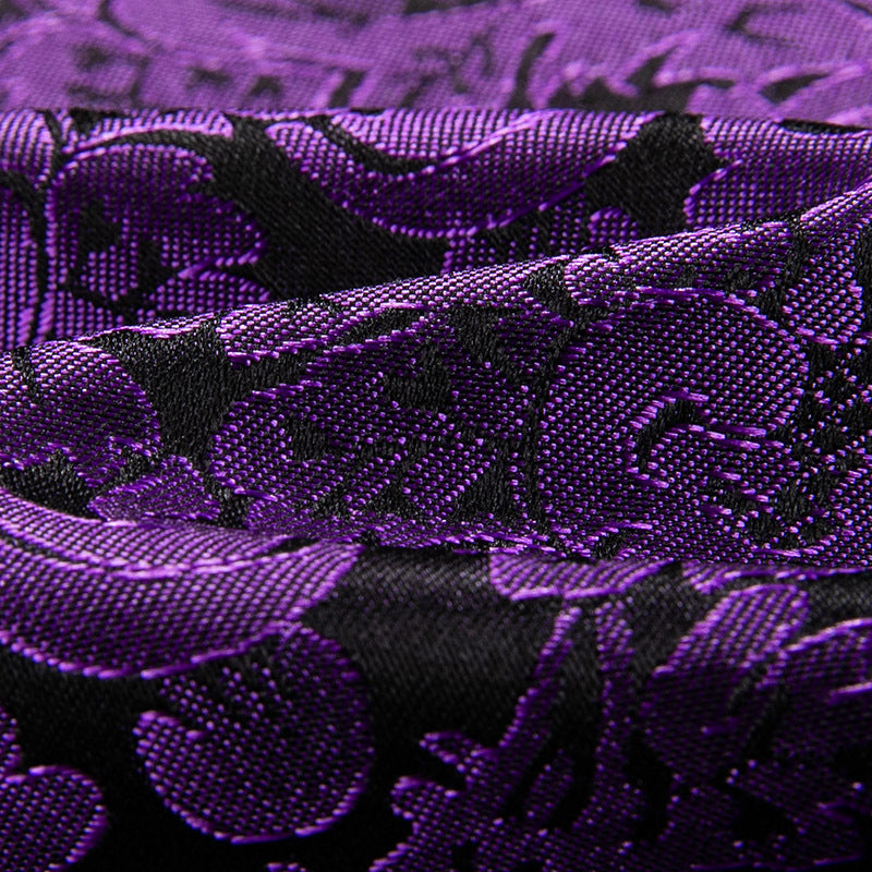 Mens 2-Piece Shawl Lapel Jacuard Dark Purple Tuxedo