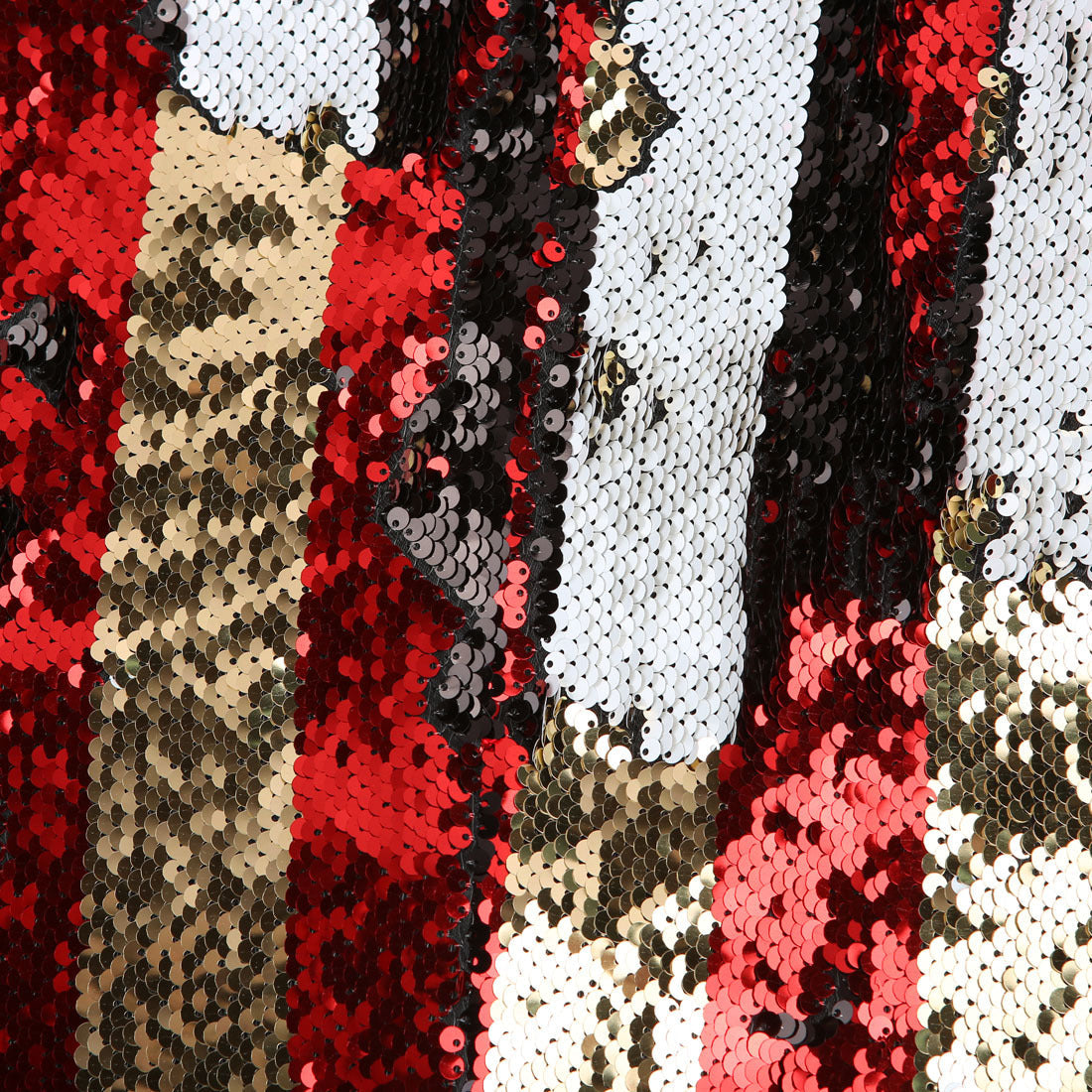 Men's Reversible Full Sequin Gold and Red Pinstripe Suit