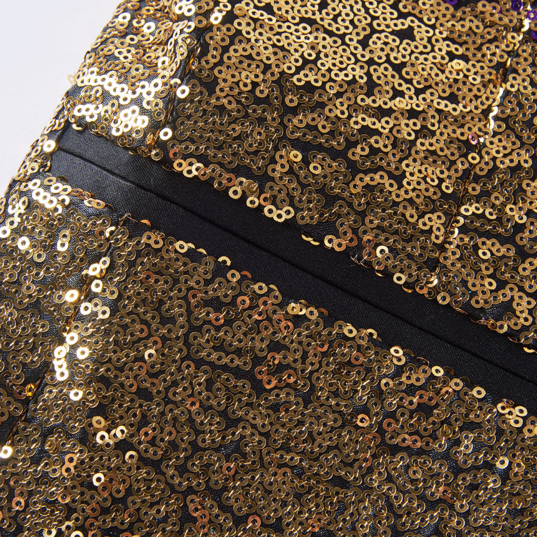 Men's Shimmering Gradient Sequin Tuxedo Jacket Gold Purple