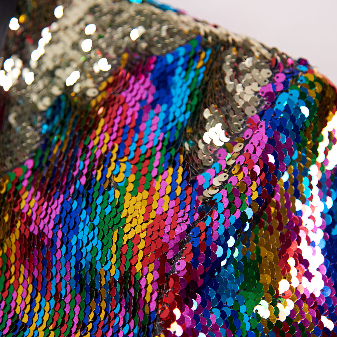 Men's Shawl Lapel Full Sequin Rainbow Tuxedo Jacket