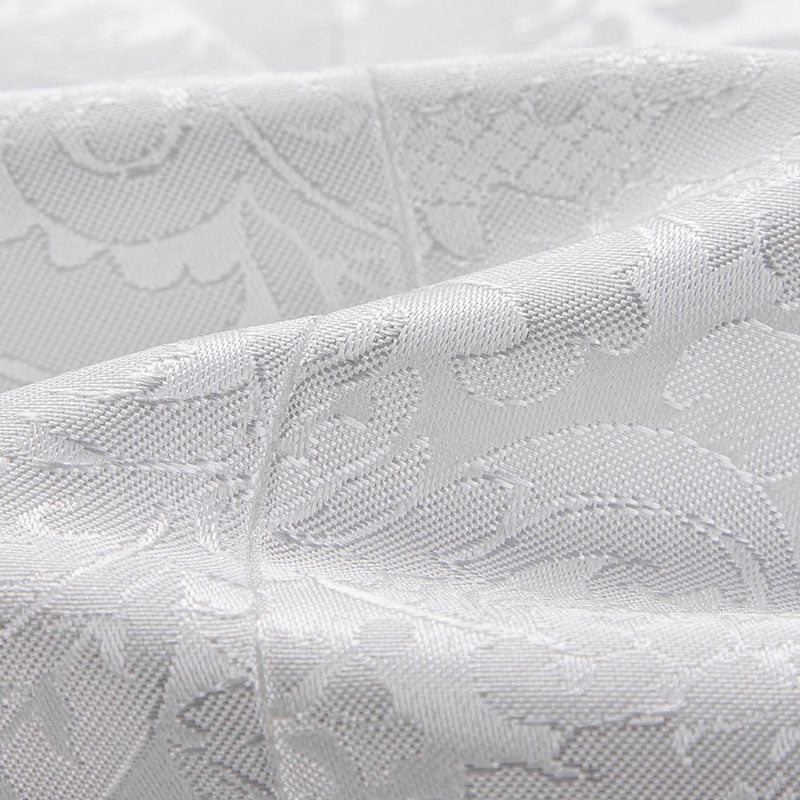 Men's 3-Piece Shawl Collar Jacquard Floral White Suit for Party Dinner