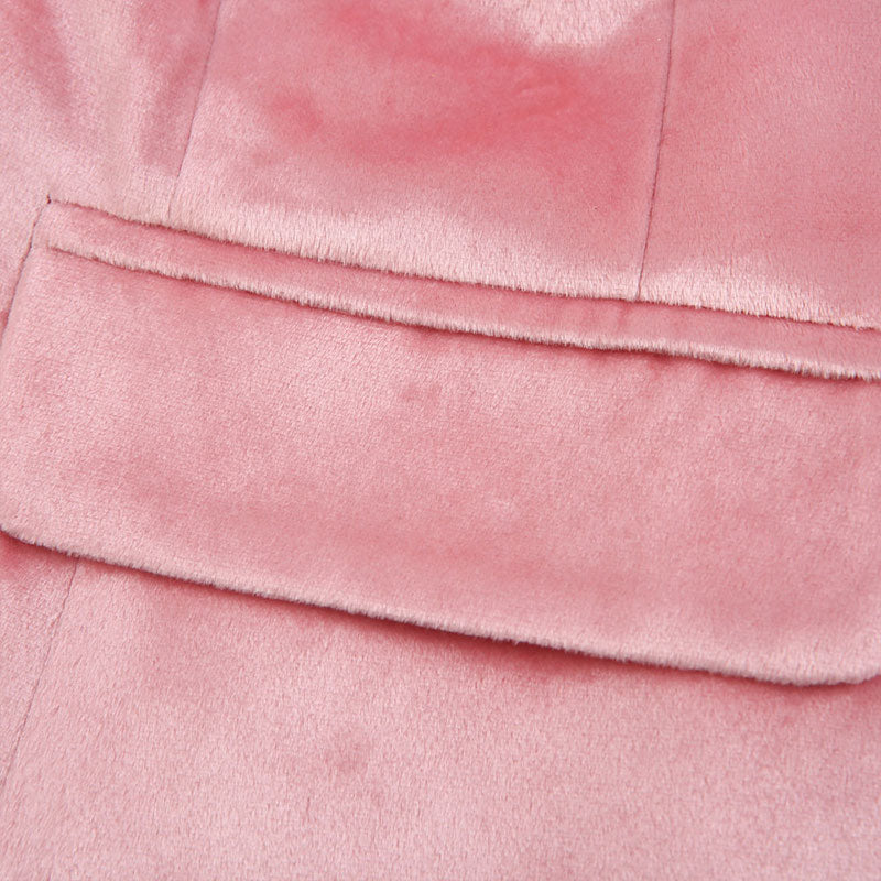 Men's Classic Velvet Closure Collar Pink Tuxedo