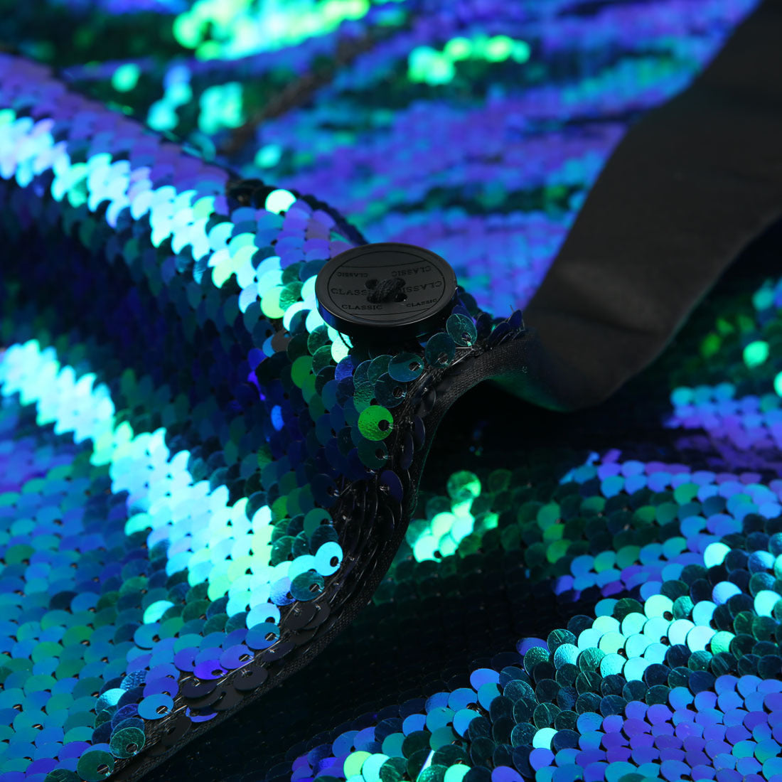 Men's Shawl Lapel Gradient Sequin Teal Green Tuxedo