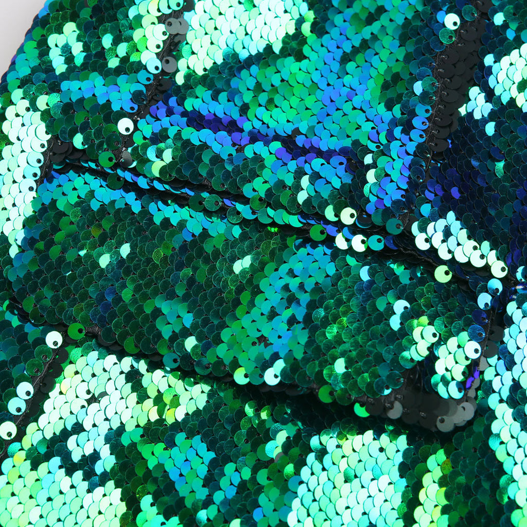 Men's Shawl Lapel Gradient Sequin Teal Green Tuxedo