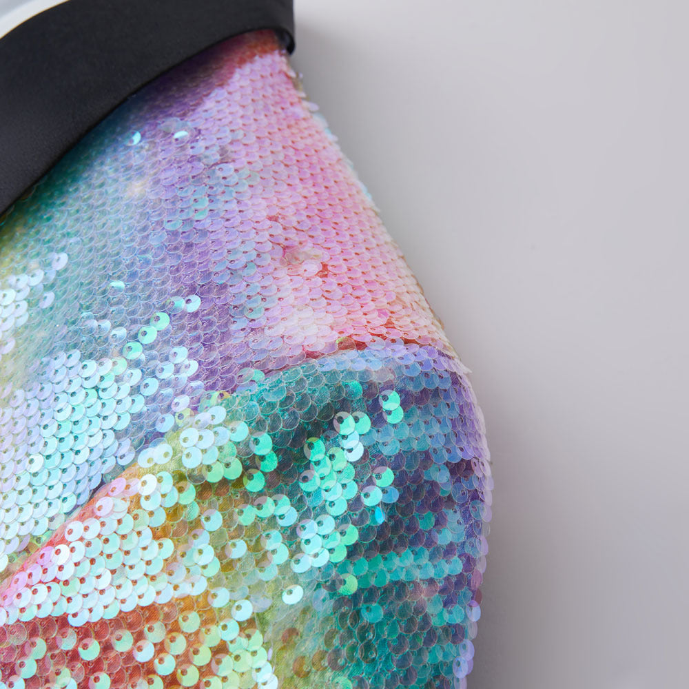 Men's Shawl Lapel Sequin Rainbow Tuxedo Jacket