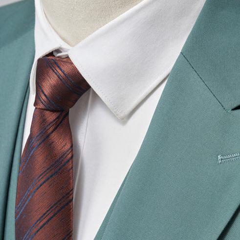 Men's Three-Piece One-Button Sage Green Wedding Suit