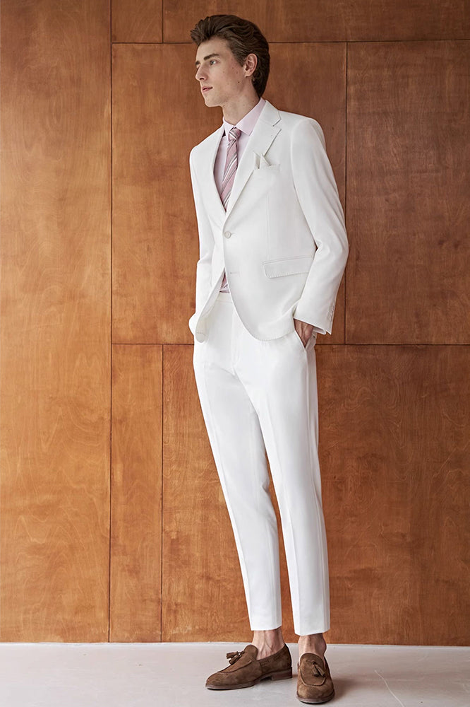 Men’s 3-Piece Classic All White Tuxedo Wedding