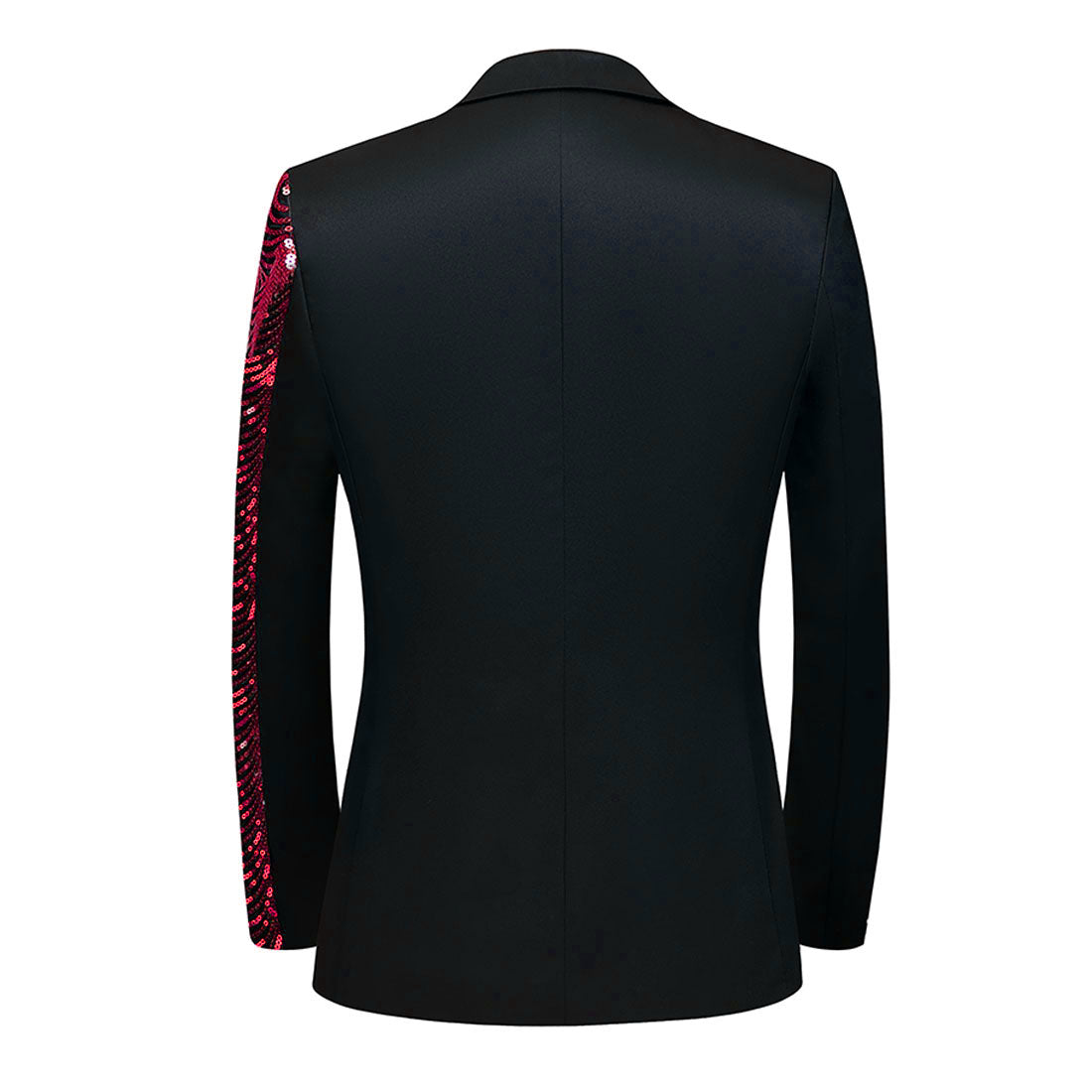Men's 2-Piece Red Sequin Water Ripples Black Suit