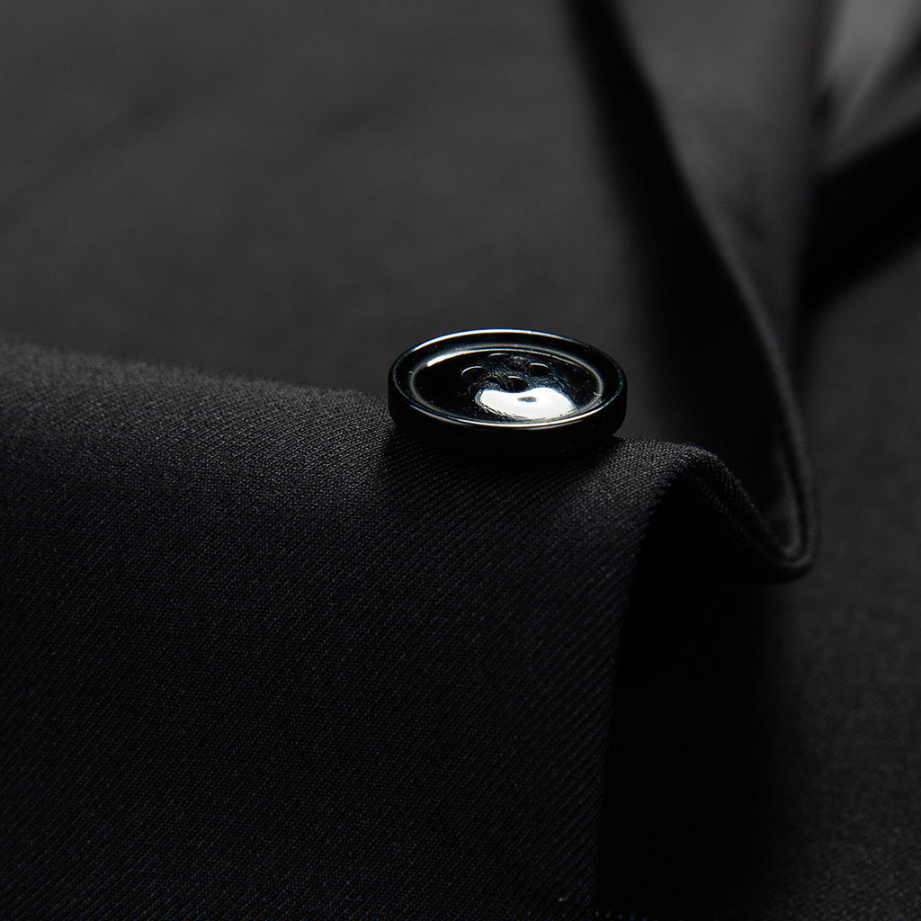 Men's 2-Piece Classic Two Button Casual Black Suit