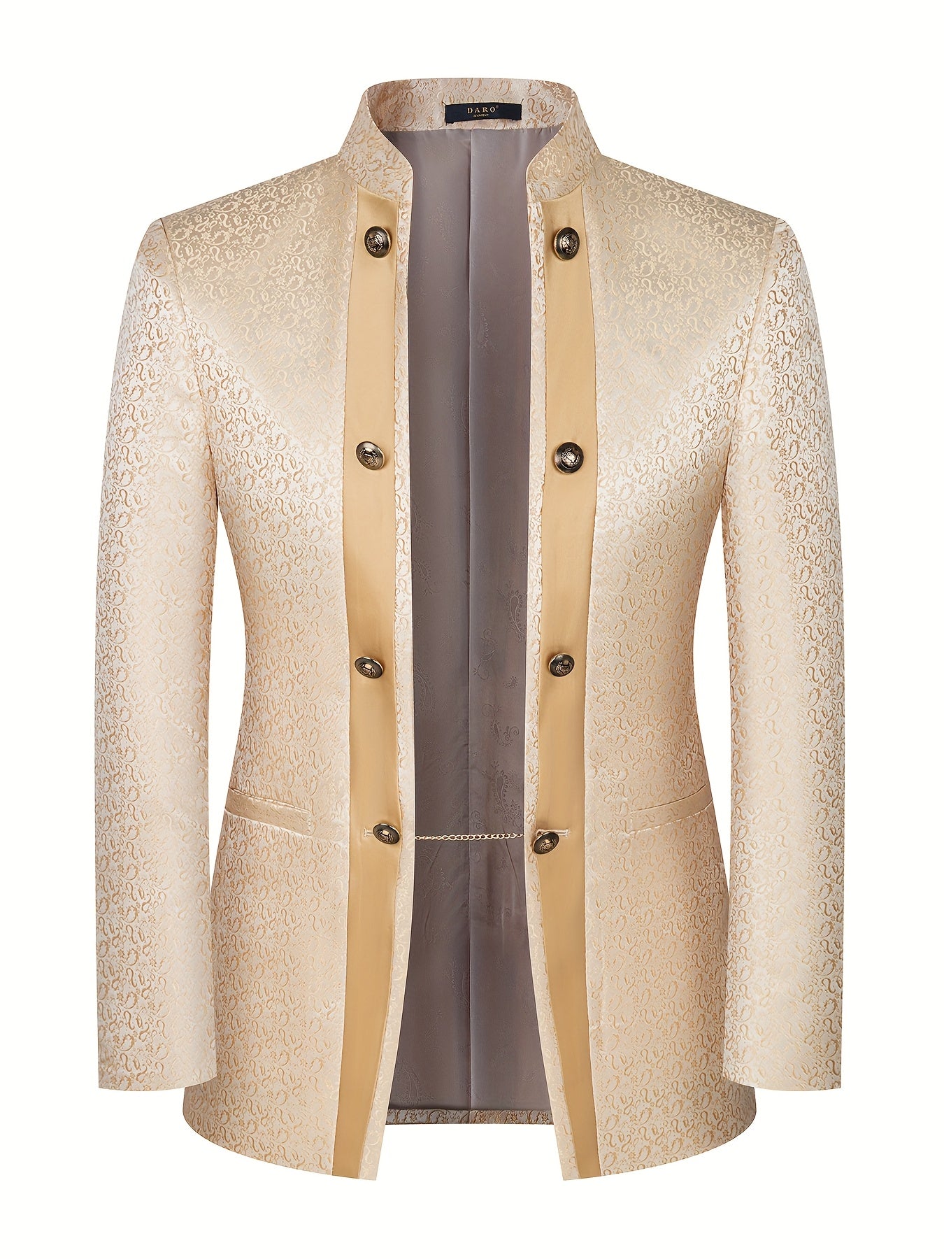 Men's Luxury Tailcoat Set -3-Piece Set (Coat+Tank Top+Pants), Unique Button Design, Jacquard Printing Craftsmanship, Gentleman Style, Suitable for Banquet, Dance, Wedding and Other Occasions