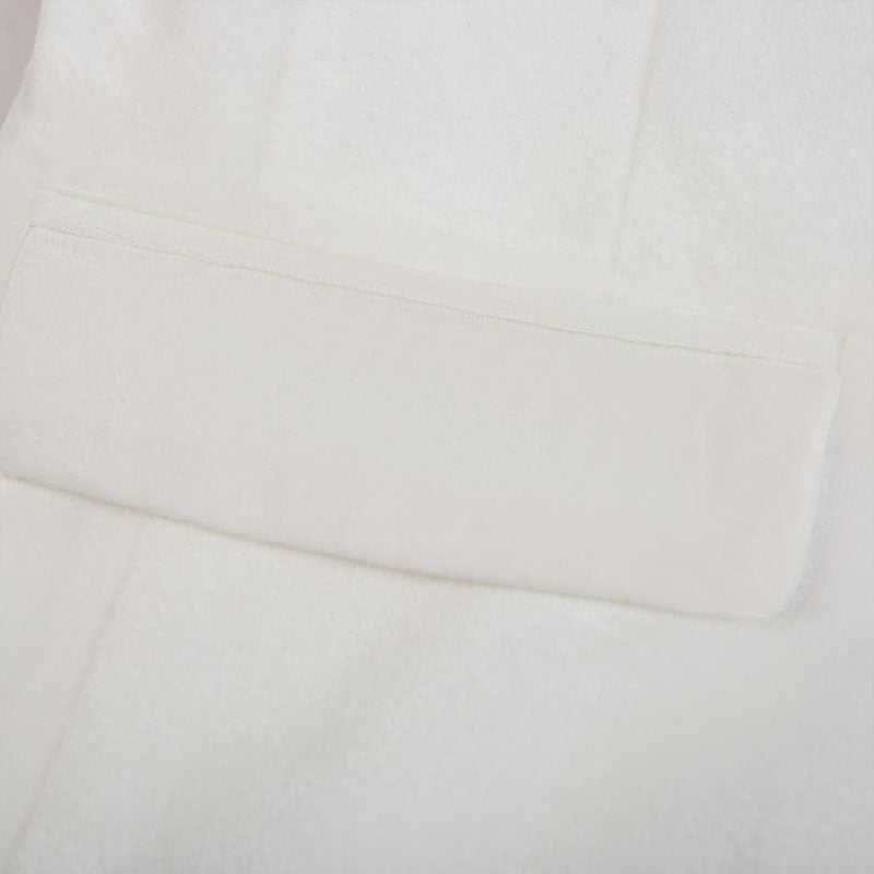 Men's Classic Velvet Closure Collar White Tuxedo