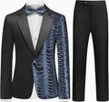 Boy's 2-Piece Silver Sequin Water Ripples Black Dress
