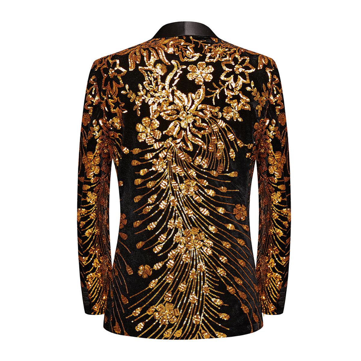 Men's Sequin Tuxedo Golden Falling Stars