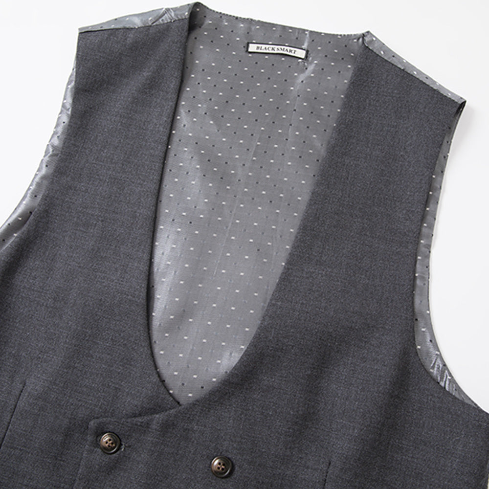 Men's 3-Piece One Button Fashionable Plaid Gray Suit
