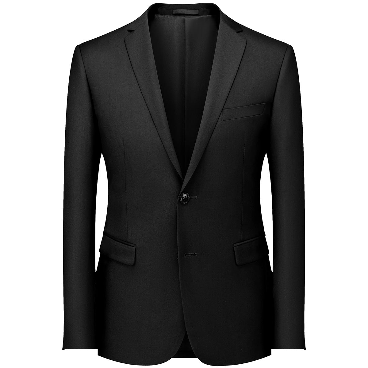Men's 2-Piece Classic Two Button Casual Black Suit