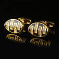 Oval Diamond-set Gold French Cufflinks