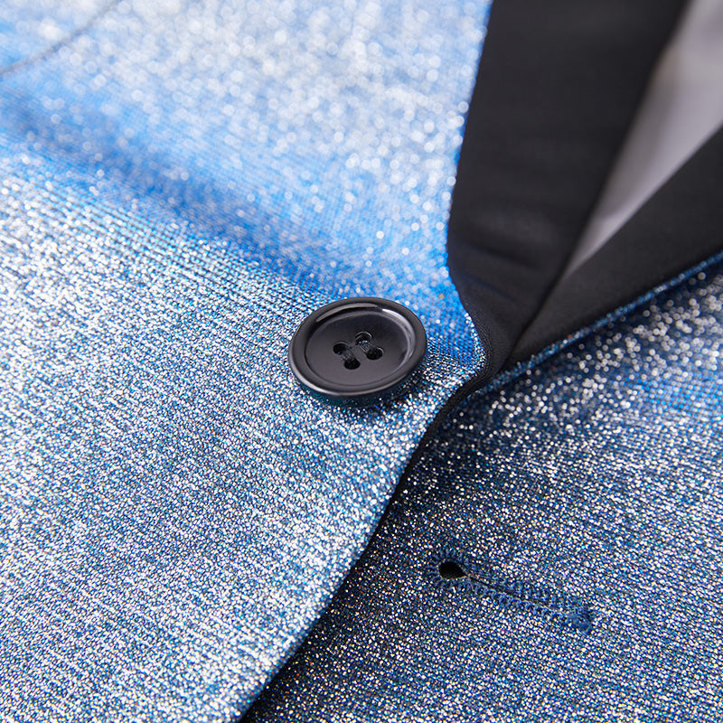 Men's 2-Piece One Button Sparkling Sky Blue Tuxedo