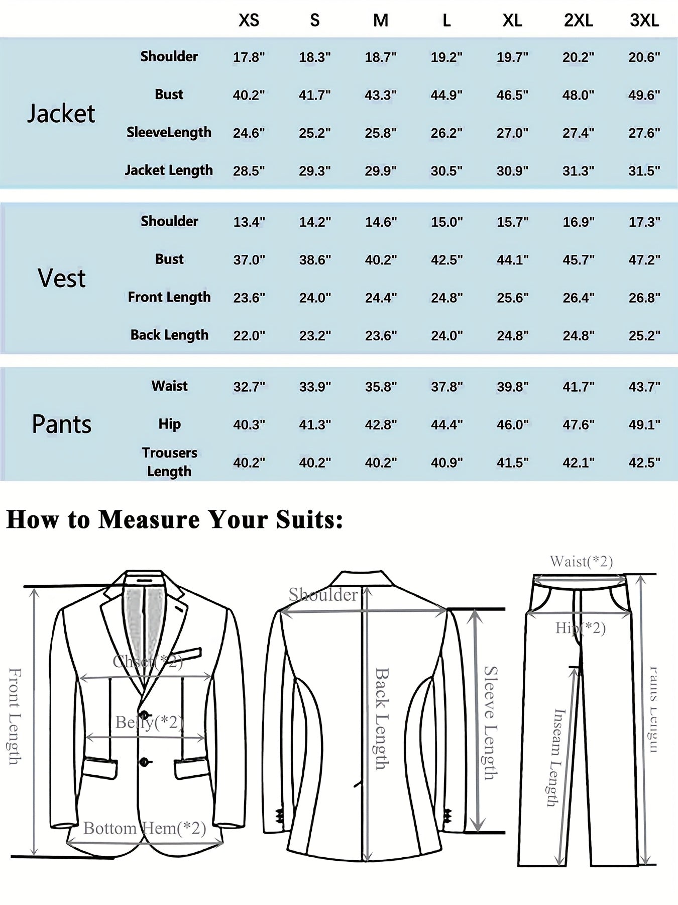 Men'S Suits Set 3pcs, Solid Color Pinstripes Suit, Closure Collar Jacket Coat Blazer Vest Pants Set, Business Work Banquet Performance Travel Holiday Birthday Gift Dress Tuxedo